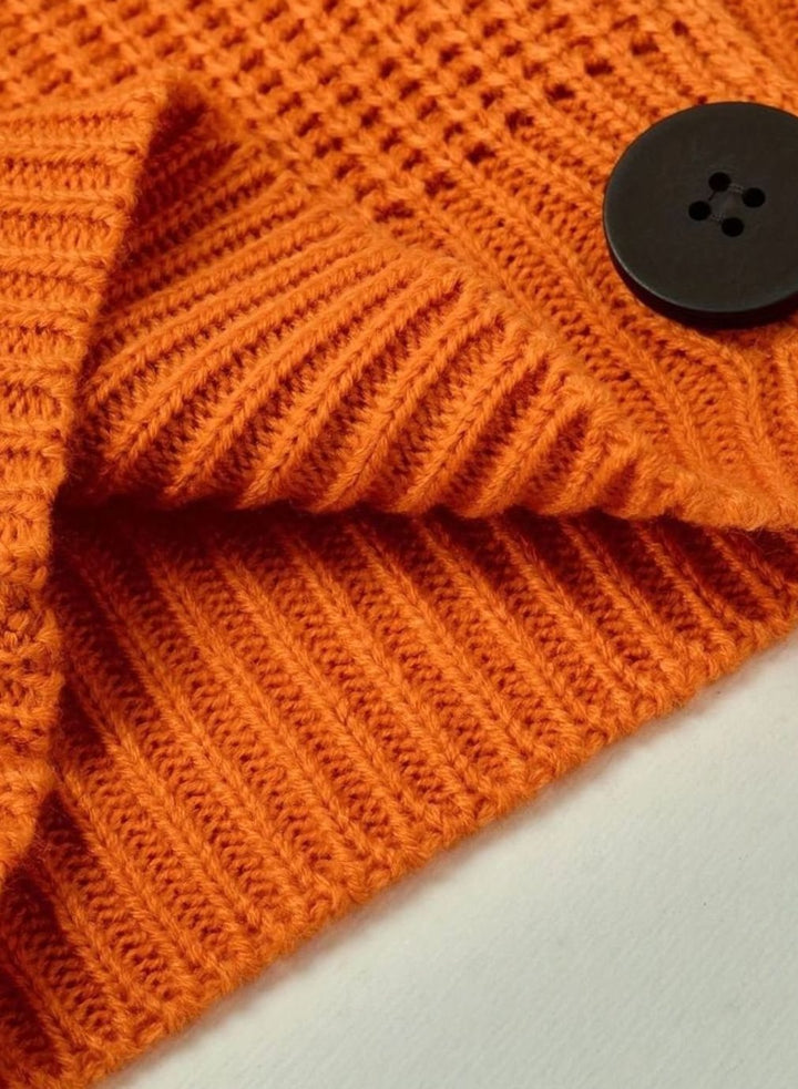 Dames Relaxed-Fit Geribbelde Knit Folded Collar Pullover Trui