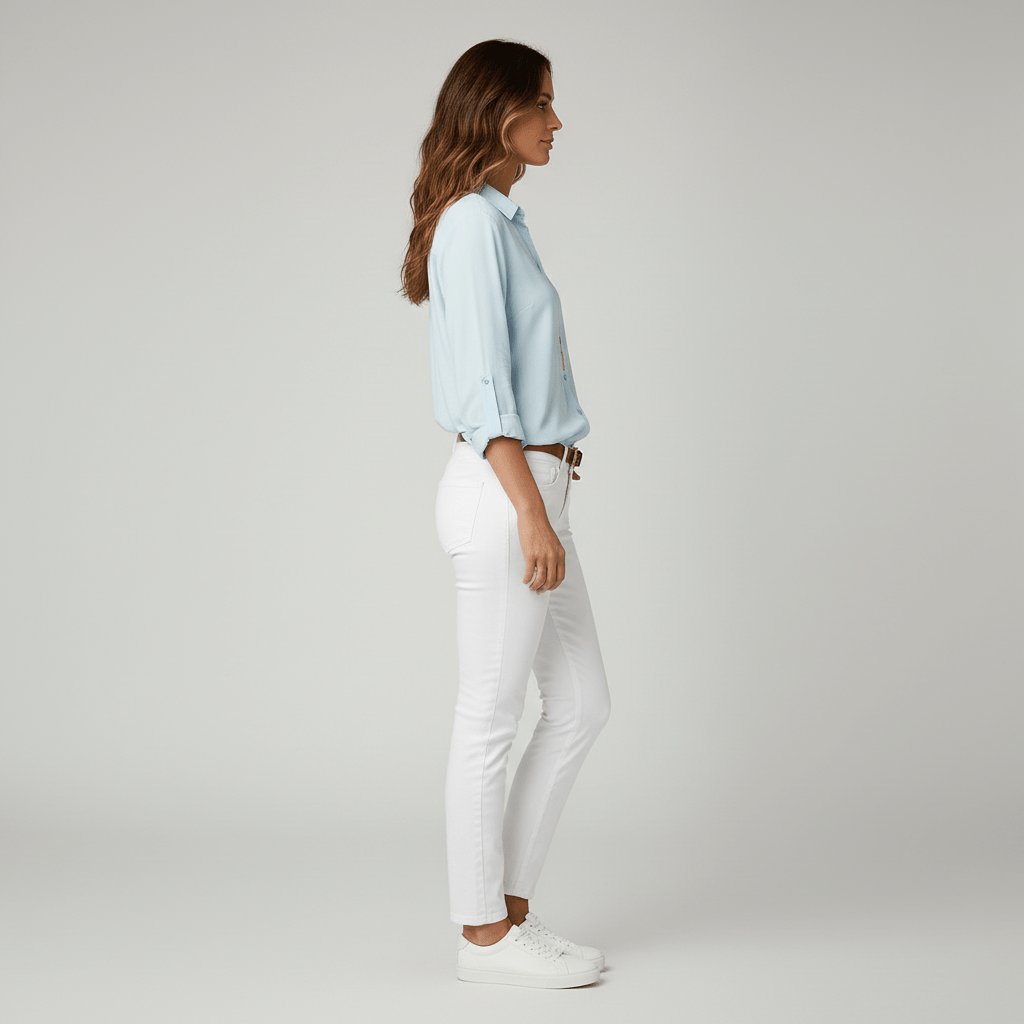 Dames Relaxed-Fit Knoopsluiting Overhemdkraag Blouse met Lange Mouwen