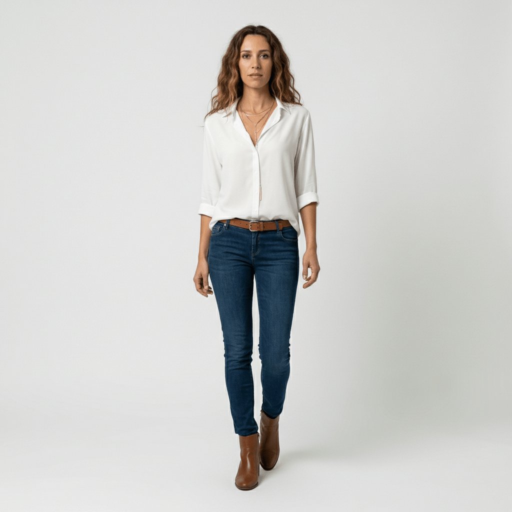 Dames Relaxed-Fit Knoopsluiting Overhemdkraag Blouse met Lange Mouwen