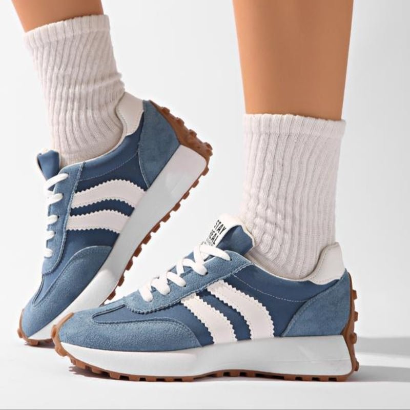 Dames Retro Platform Chunky Vetersneakers met Verhoogde Zool