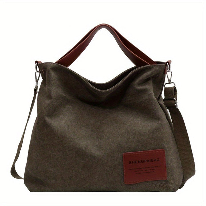 Dames Ruime Canvas Tote Bag Verstelbare Schouderriem