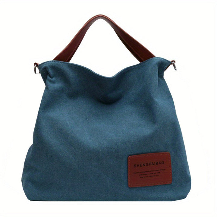 Dames Ruime Canvas Tote Bag Verstelbare Schouderriem