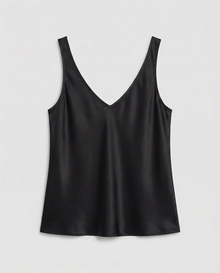 Dames Satin Camisole Top V-Hals Brede Bandjes
