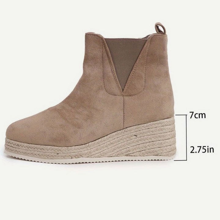 Dames Suède Chelsea Laarzen Espadrille Platformzool Rits