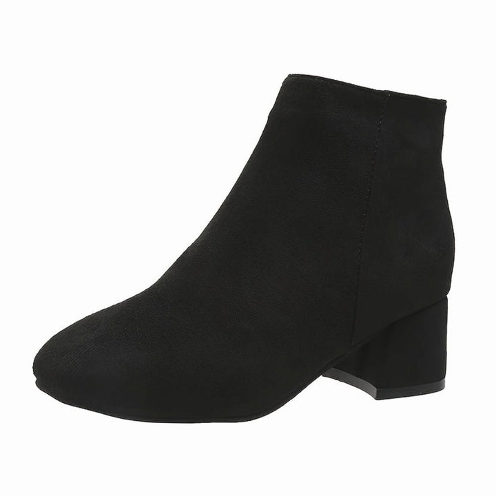 Dames Suède-Look Enkellaarsjes met Blokhak en Rits