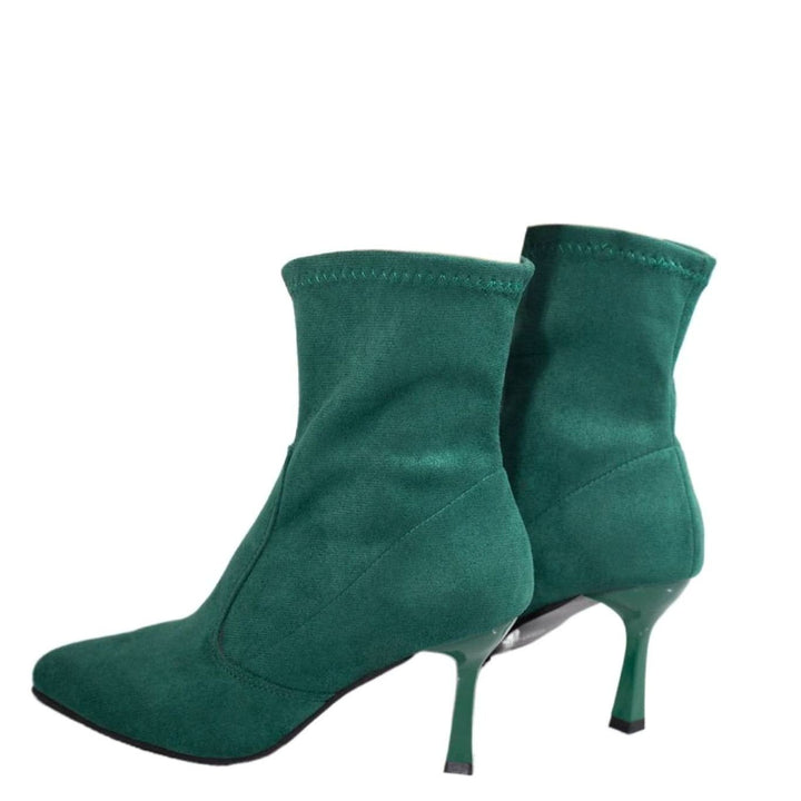 Dames Suède Pointed-Toe Stiletto Ankle Boots met Gevoerde Binnenzool