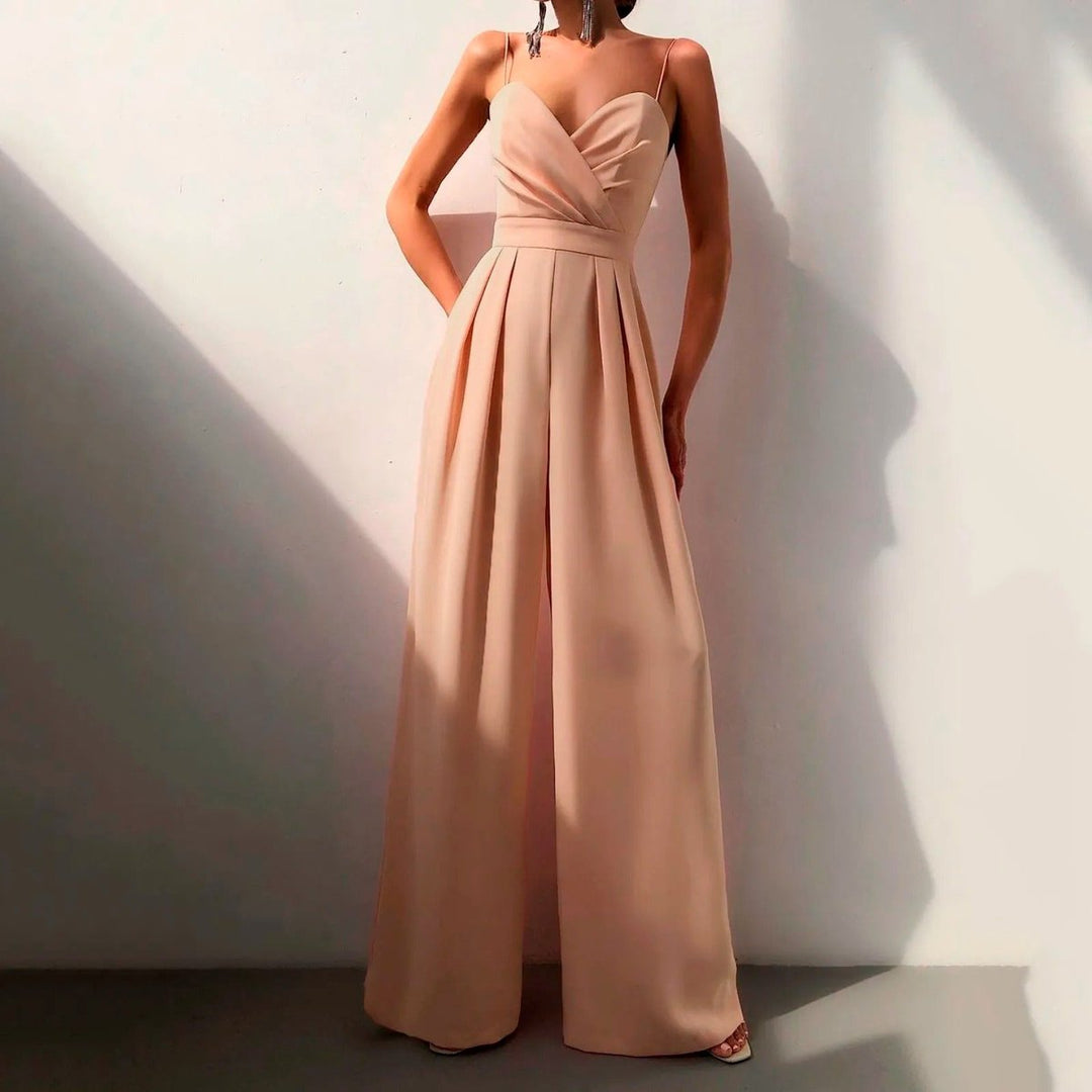 Dames Sweetheart Spaghetti Bandje Wide Leg Jumpsuit - Orange