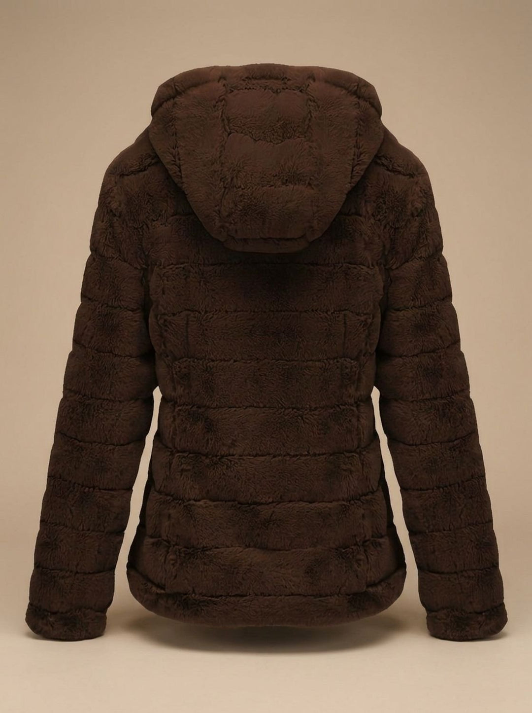 Dames Teddy Jas met Capuchon Rits Nepbont Regular Fit