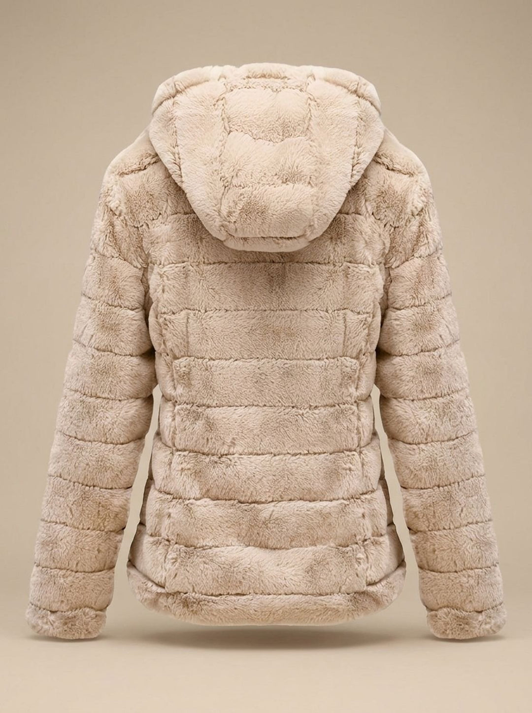 Dames Teddy Jas met Capuchon Rits Nepbont Regular Fit