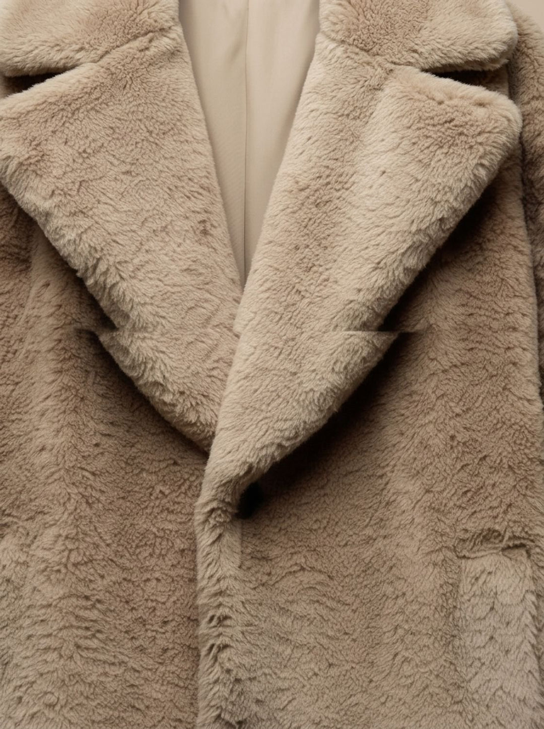 Dames Teddy Jas Relaxed Fit Knoop Midi Coat