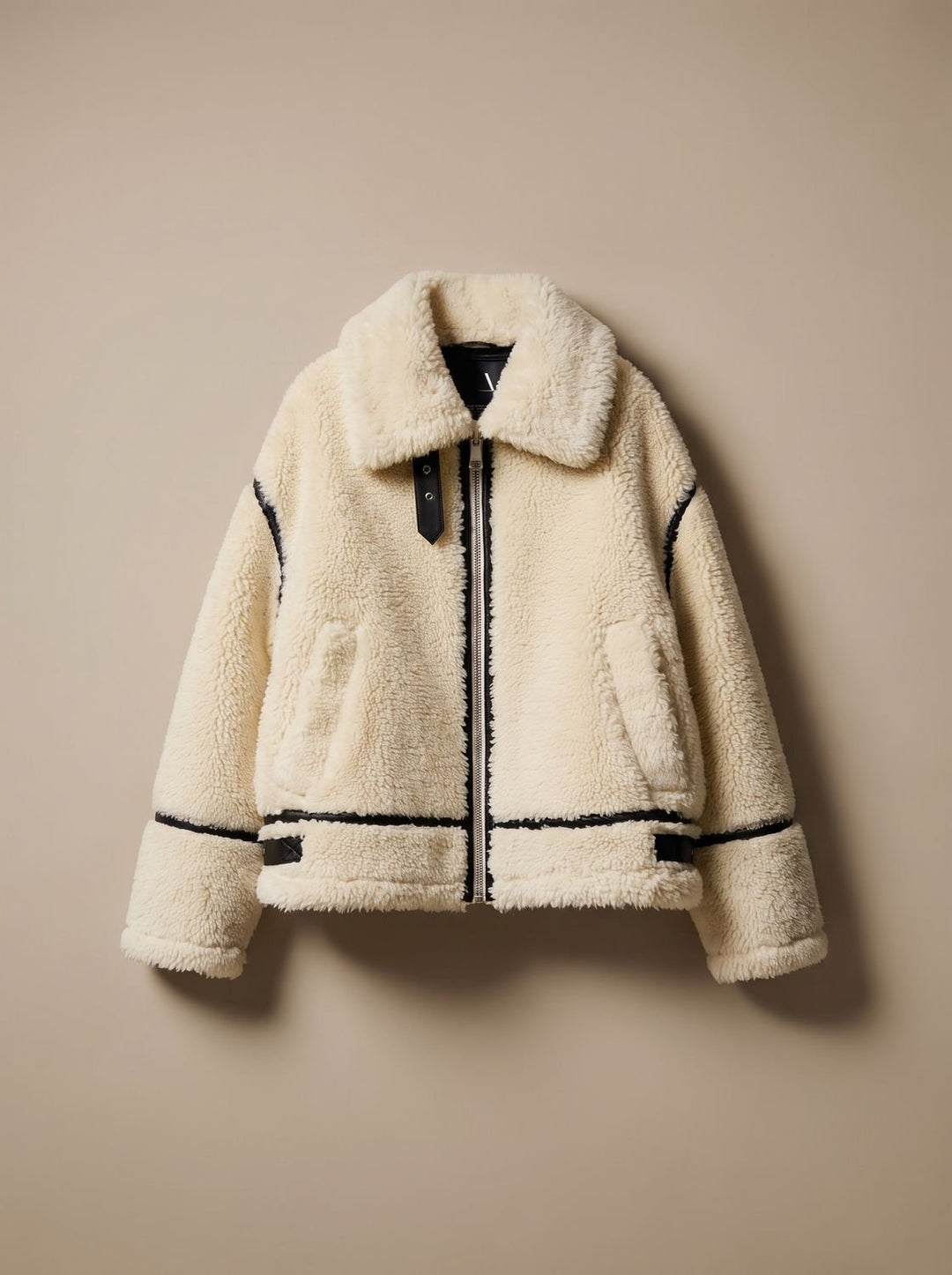 Dames Teddy Jas Zachte Fleece Ritssluiting Winterjas - Wit