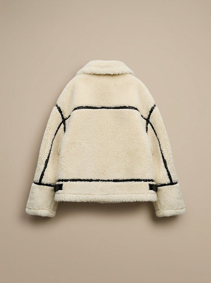 Dames Teddy Jas Zachte Fleece Ritssluiting Winterjas