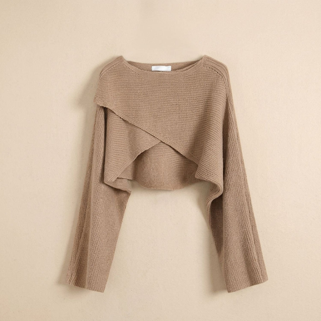Dames Tweedelige Set Gebreide Cropped Top Wijdbeense Broek