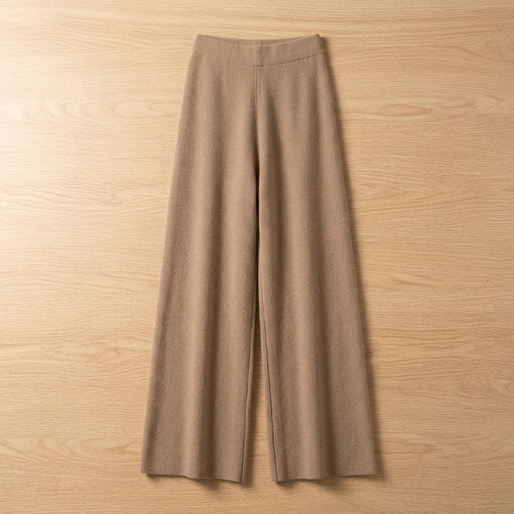Dames Tweedelige Set Gebreide Cropped Top Wijdbeense Broek