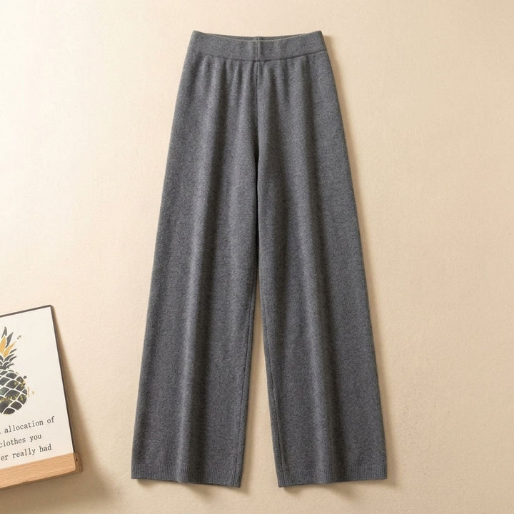 Dames Tweedelige Set Gebreide Cropped Top Wijdbeense Broek