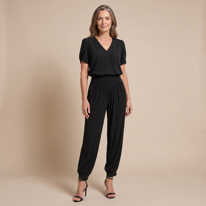 Dames Tweedelige Set V-hals Top Joggingbroek