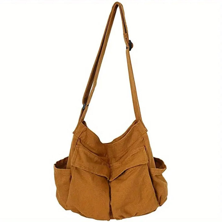 Dames Vintage Canvas Tote Bag Schoudertas Crossbody - Khaki