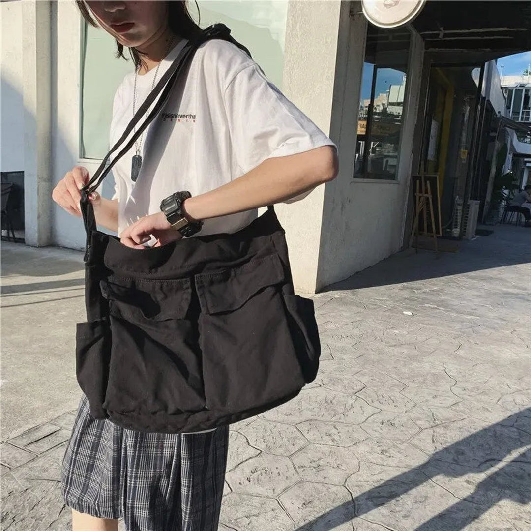 Dames Vintage Canvas Tote Bag Schoudertas Crossbody