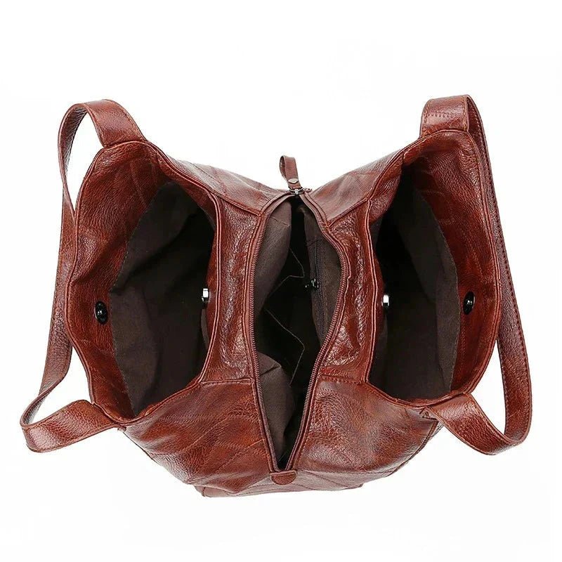 Dames Vintage Leren Schoudertas Ruime Hobo Handtas