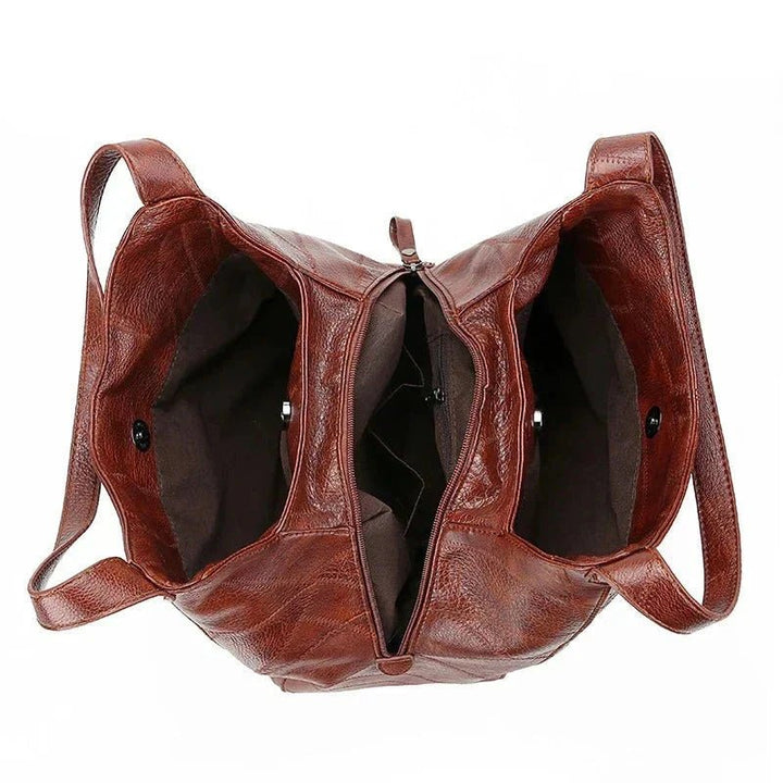 Dames Vintage Leren Schoudertas Ruime Hobo Handtas
