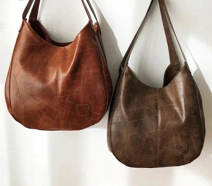 Dames Vintage Leren Schoudertas Ruime Hobo Handtas