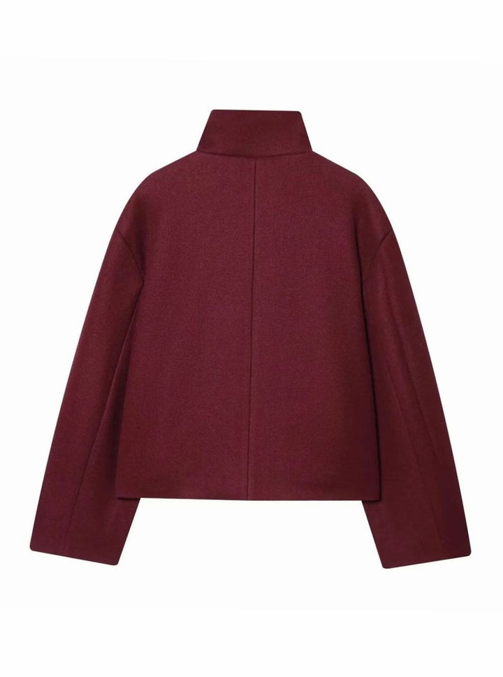 Dames Vintage Staande Kraag Wollen KortJas