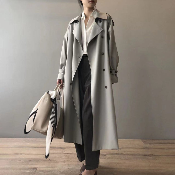 Dames Waterafstotende Dubbelrijige Longline Trench Coat