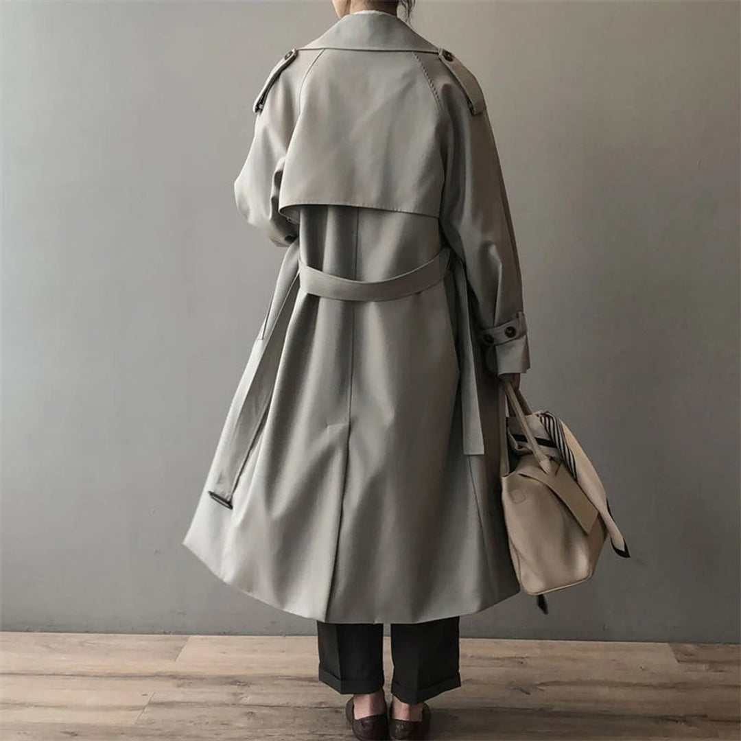 Dames Waterafstotende Dubbelrijige Longline Trench Coat