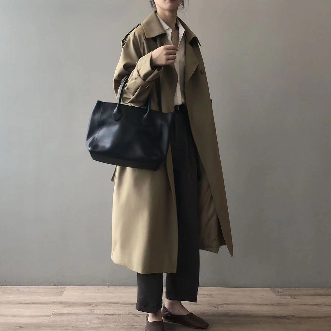 Dames Waterafstotende Dubbelrijige Longline Trench Coat