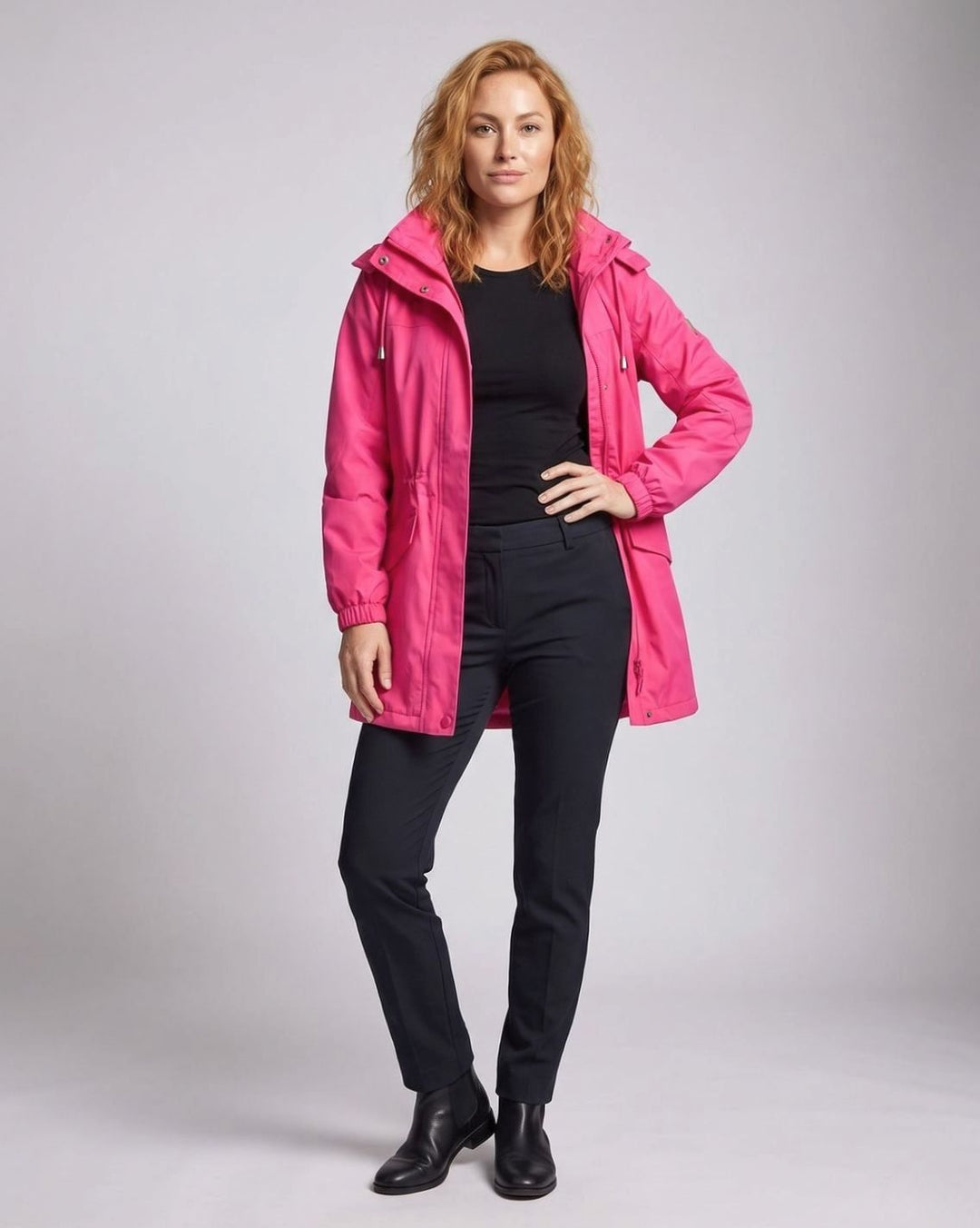 Dames Waterafstotende Parka met Capuchon en Taillekoordje