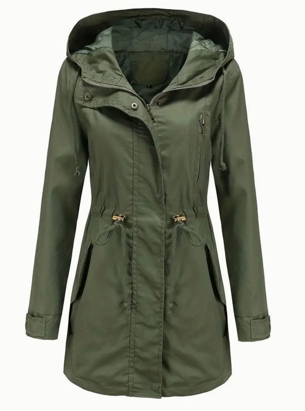 Dames Waterbestendige Hooded Parka Lange Jas - Groen