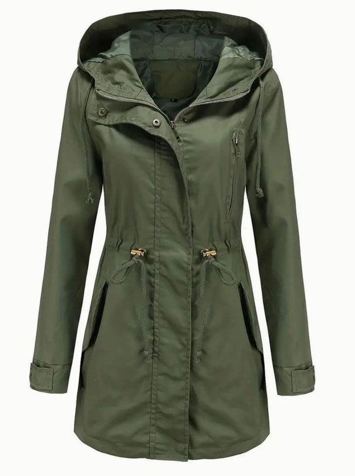 Dames Waterbestendige Hooded Parka Lange Jas - Groen