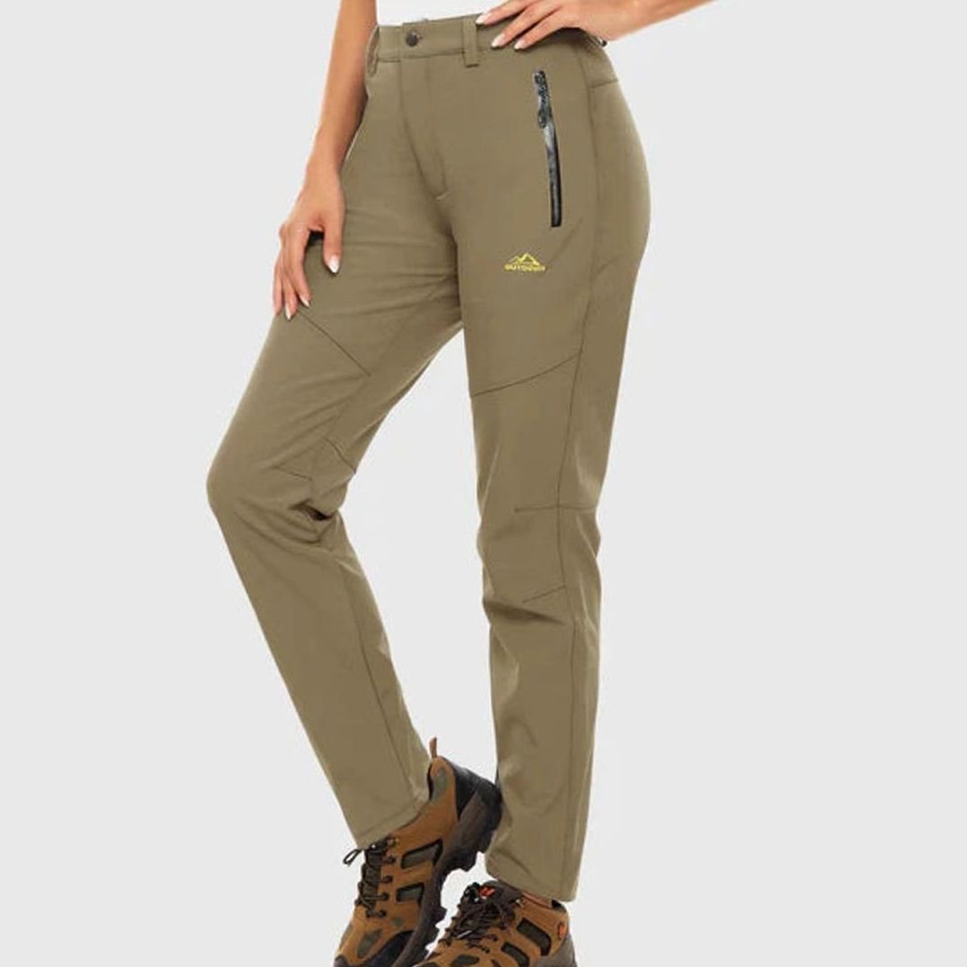 Dames Waterdichte Fleece-Gevoerde Outdoorbroek - Khaki