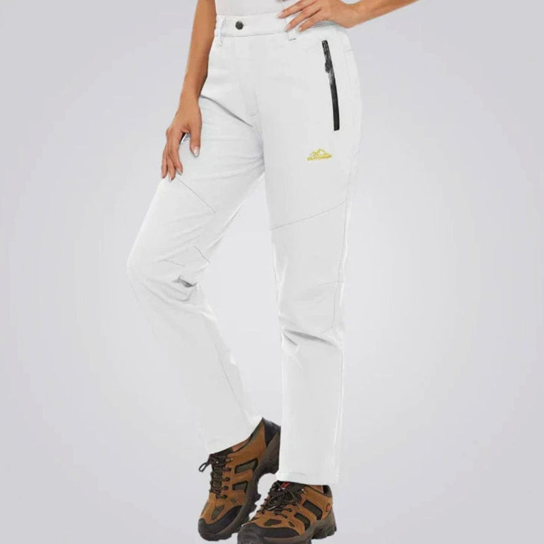 Dames Waterdichte Fleece-Gevoerde Outdoorbroek - Wit