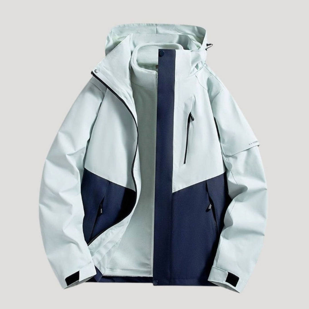 Dames Waterdichte Winterjas Afneembare Capuchon Fleece Kraag - Donkerblauw