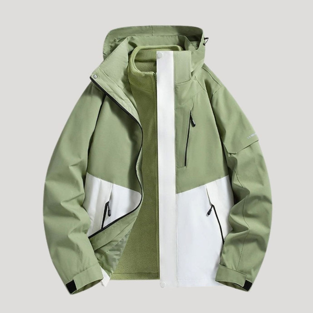 Dames Waterdichte Winterjas Afneembare Capuchon Fleece Kraag - Groen