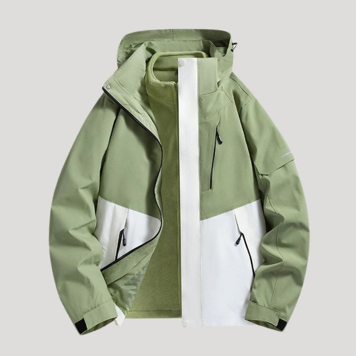Dames Waterdichte Winterjas Afneembare Capuchon Fleece Kraag - Groen