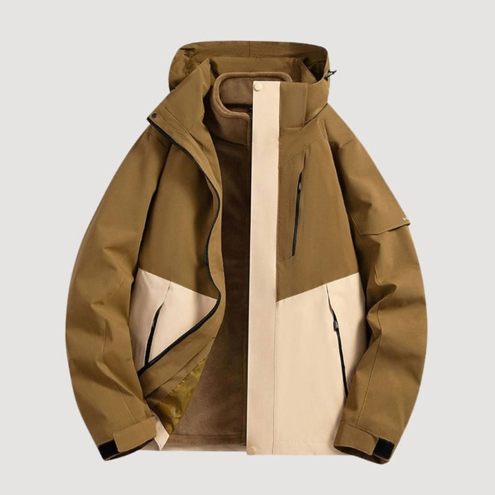 Dames Waterdichte Winterjas Afneembare Capuchon Fleece Kraag - Bruin