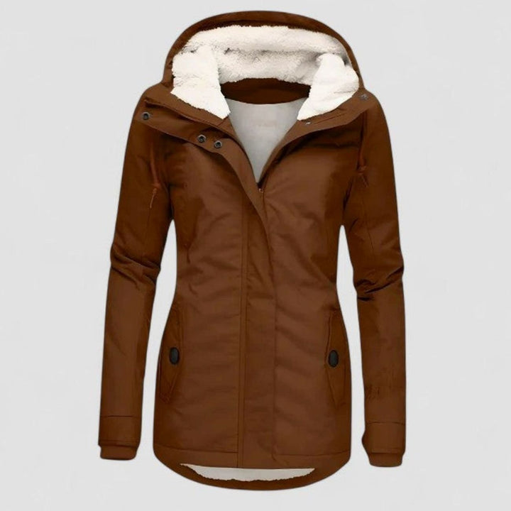 Dames Waterproof Fleece-Gevoerde Capuchonjas - Bruin