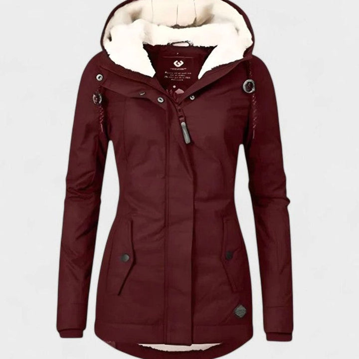 Dames Waterproof Fleece-Gevoerde Capuchonjas - Rood