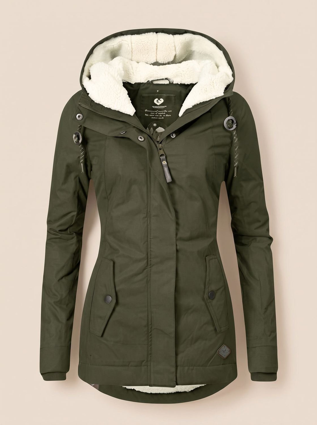 Dames Waterproof Fleece-Gevoerde Capuchonjas - Groen