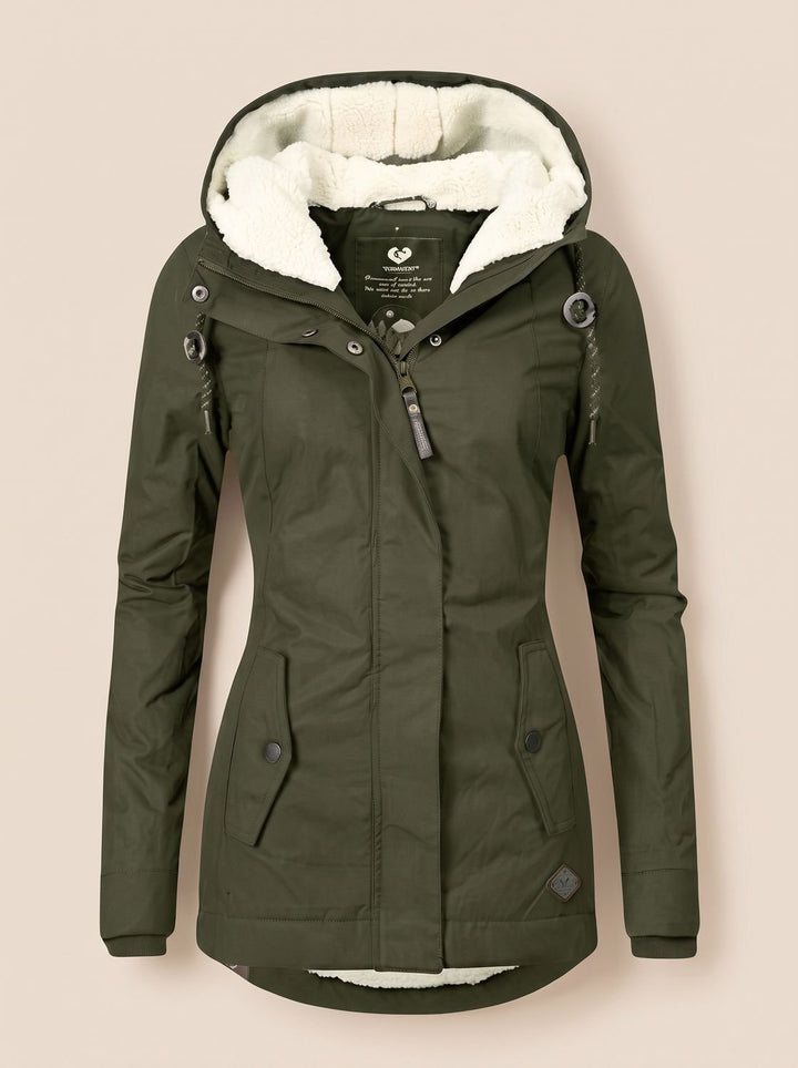 Dames Waterproof Fleece-Gevoerde Capuchonjas - Groen