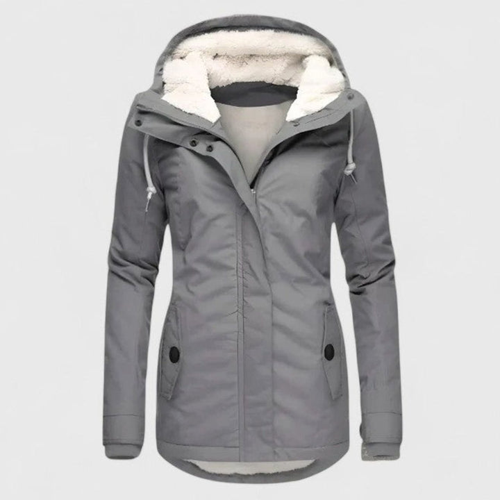 Dames Waterproof Fleece-Gevoerde Capuchonjas - Grijs