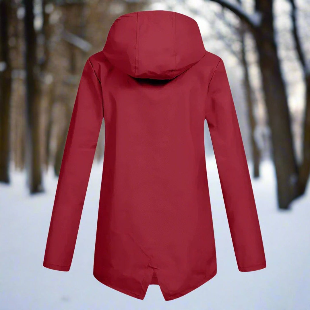 Dames Waterproof Regenjas Capuchon Ritssluiting Verstelbare Manchetten