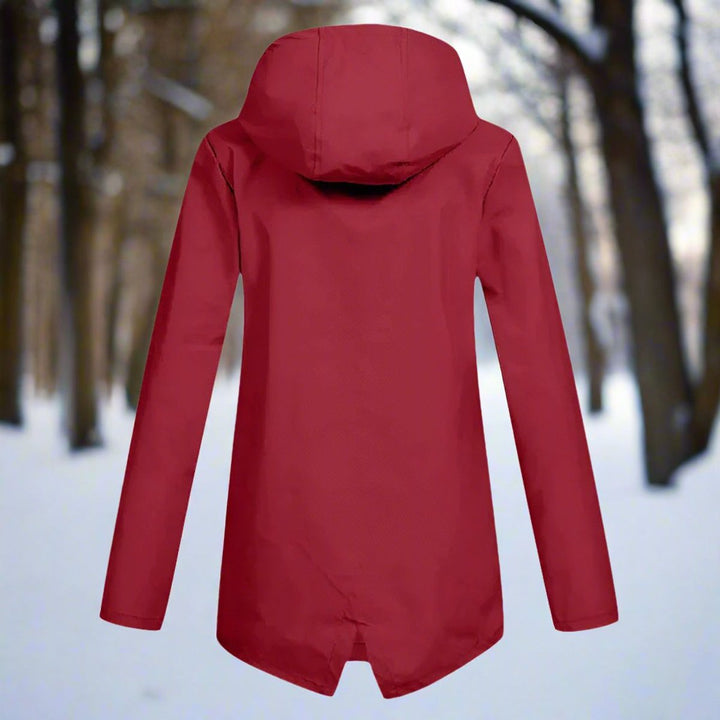 Dames Waterproof Regenjas Capuchon Ritssluiting Verstelbare Manchetten