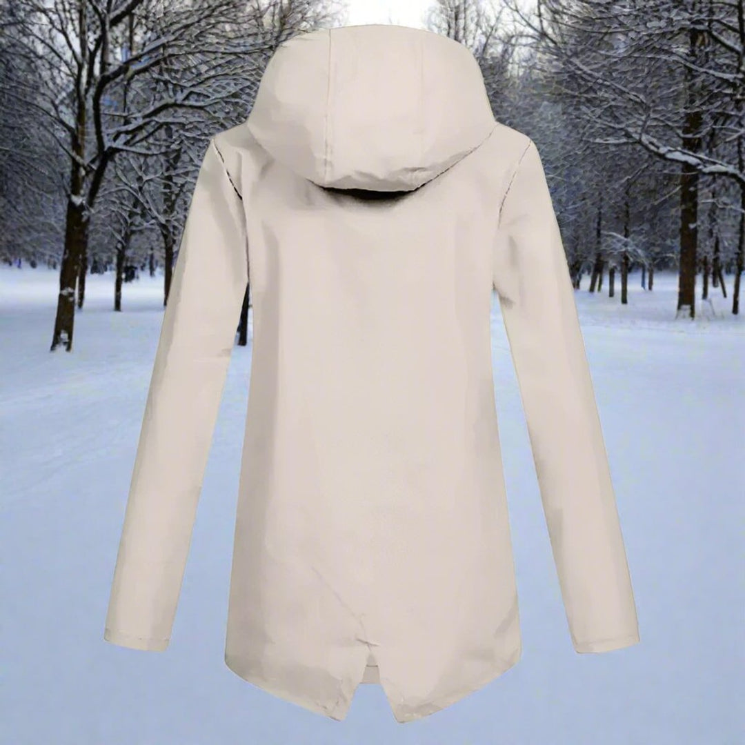 Dames Waterproof Regenjas Capuchon Ritssluiting Verstelbare Manchetten