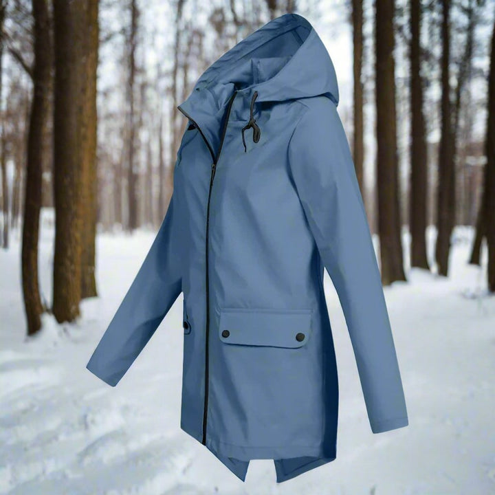 Dames Waterproof Regenjas Capuchon Ritssluiting Verstelbare Manchetten