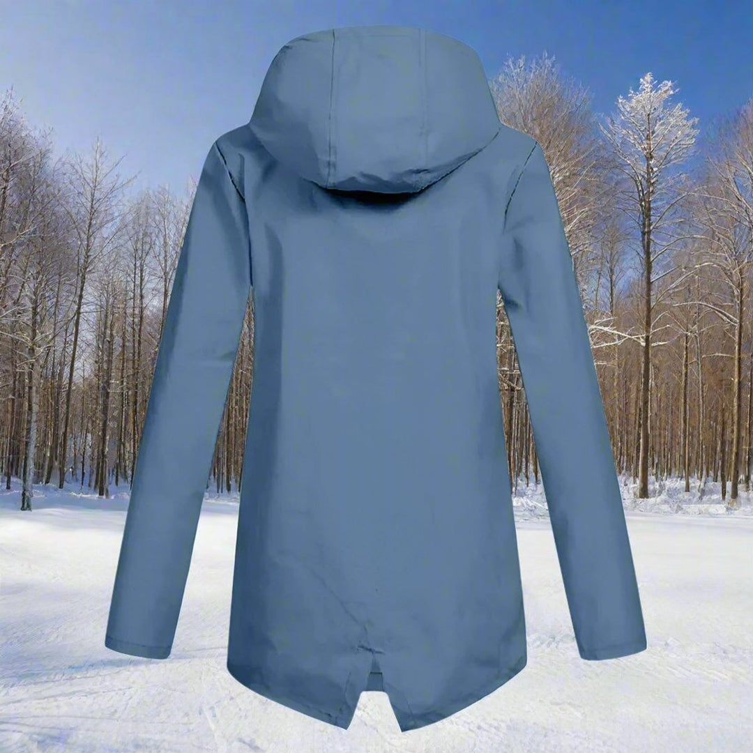 Dames Waterproof Regenjas Capuchon Ritssluiting Verstelbare Manchetten