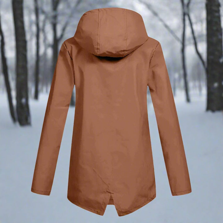 Dames Waterproof Regenjas Capuchon Ritssluiting Verstelbare Manchetten