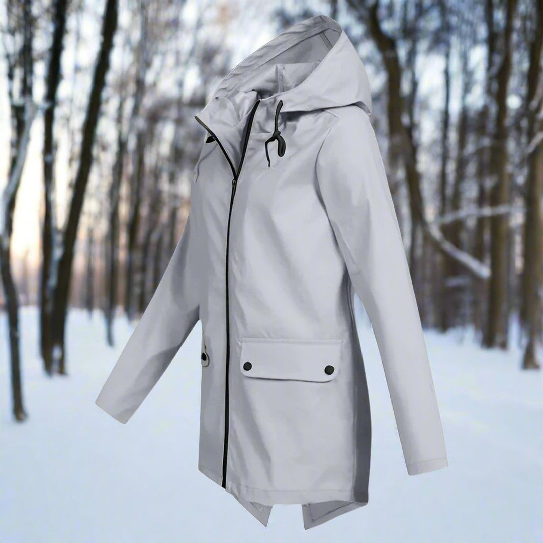 Dames Waterproof Regenjas Capuchon Ritssluiting Verstelbare Manchetten